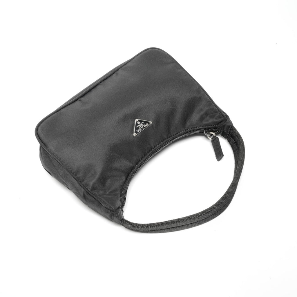 Prada nylon hobo handbag in black