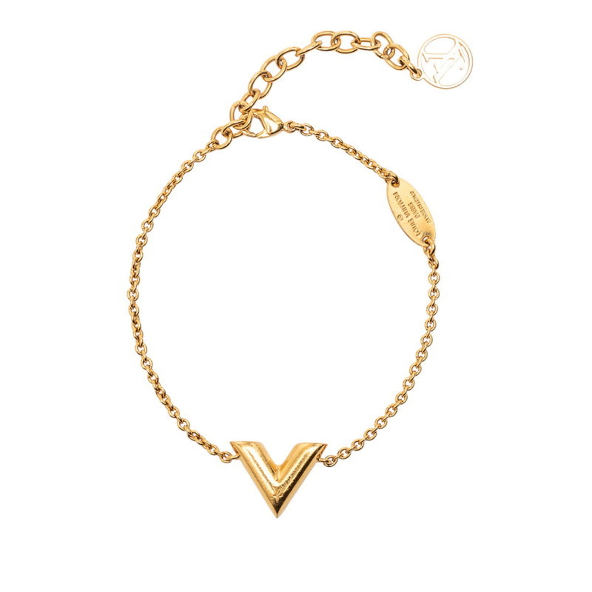 Louis Vuitton Essential V Bracelet M61084 Gold Plated Women's LOUIS VUITTON