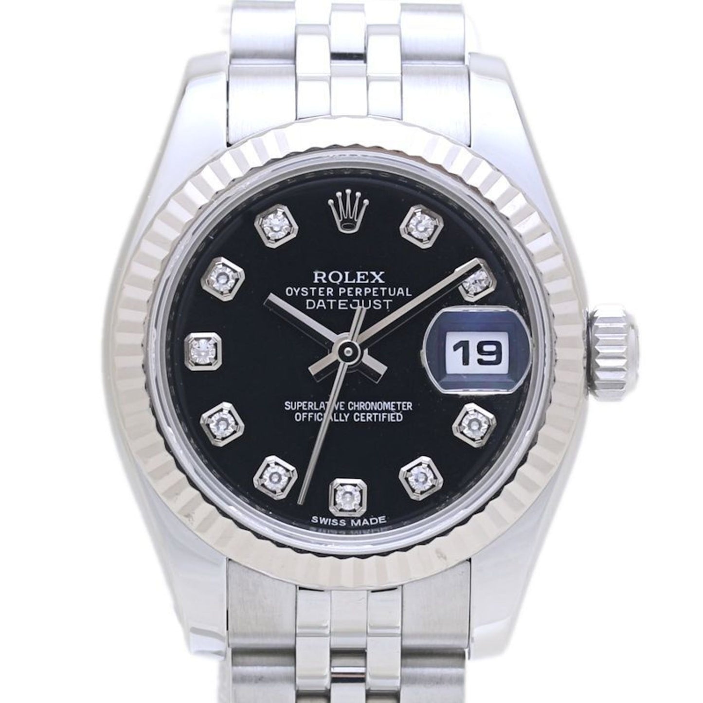ROLEX Rolex Datejust 10-Piece Diamond Watch 179174G Women's 18K White Gold and Stainless Steel 40126