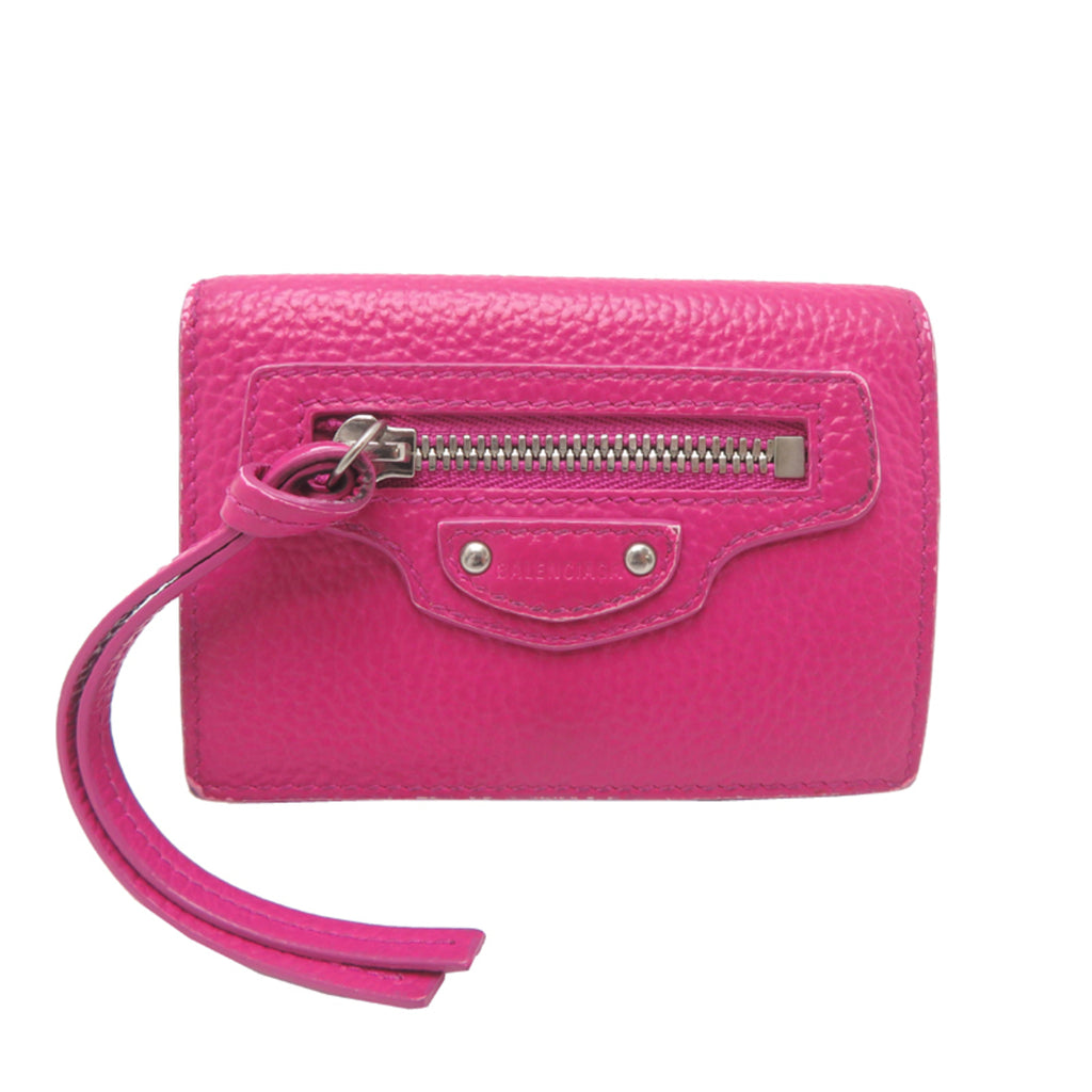 Balenciaga Neo Classic Mini Wallet, Women's Tri-fold 640107, Leather, Pink