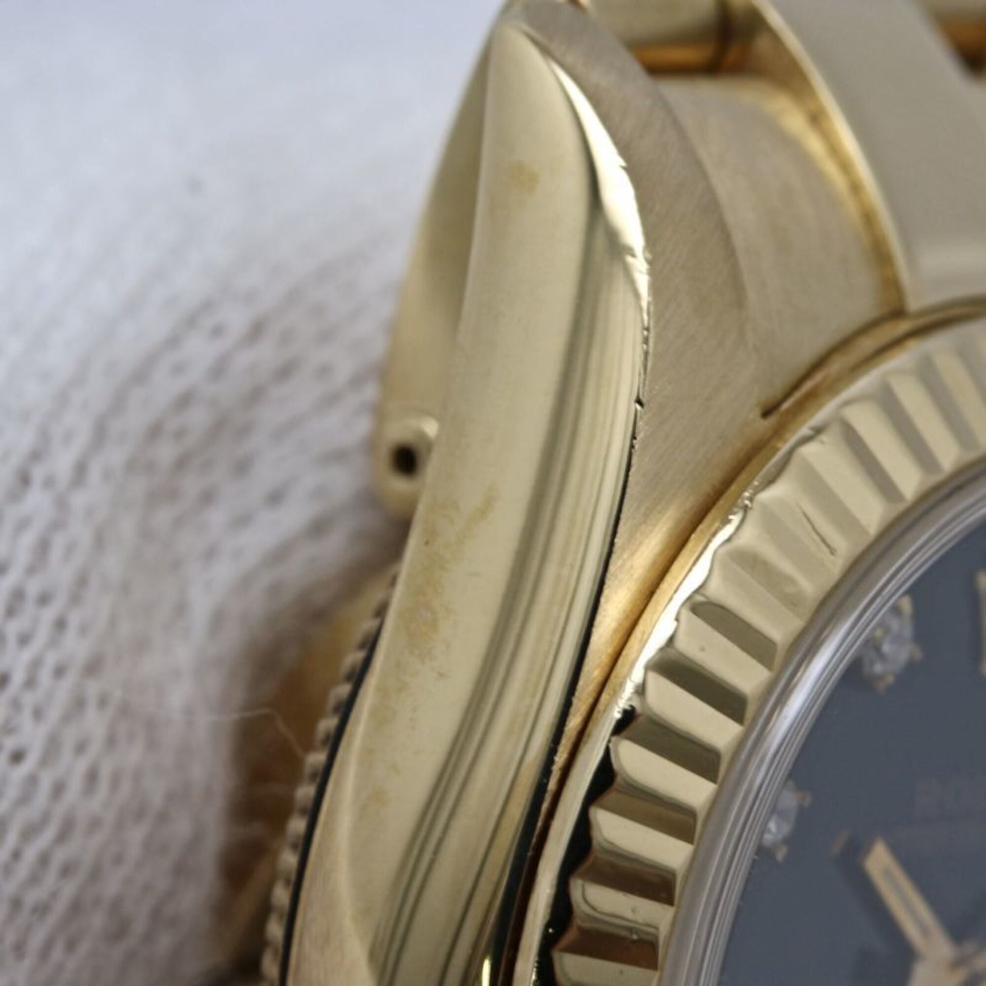ROLEX Oyster Perpetual 11P Diamond 67198G Women's Watch 18K Yellow Gold 40582 — Good