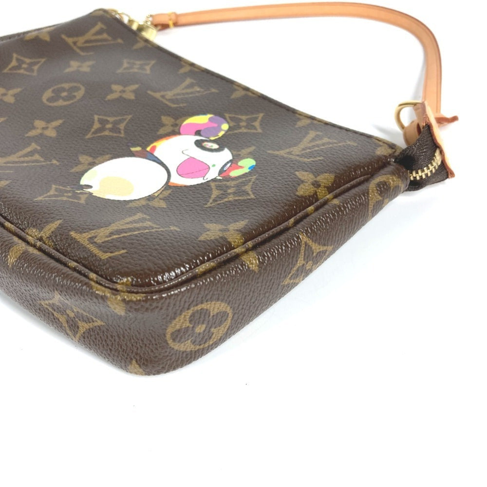 LOUIS VUITTON M51981 Monogram Panda Pochette Accessoires by Takashi Murakami. Accessory pouch, handbag, shoulder bag, canvas, women's, brown, like new — Like New
