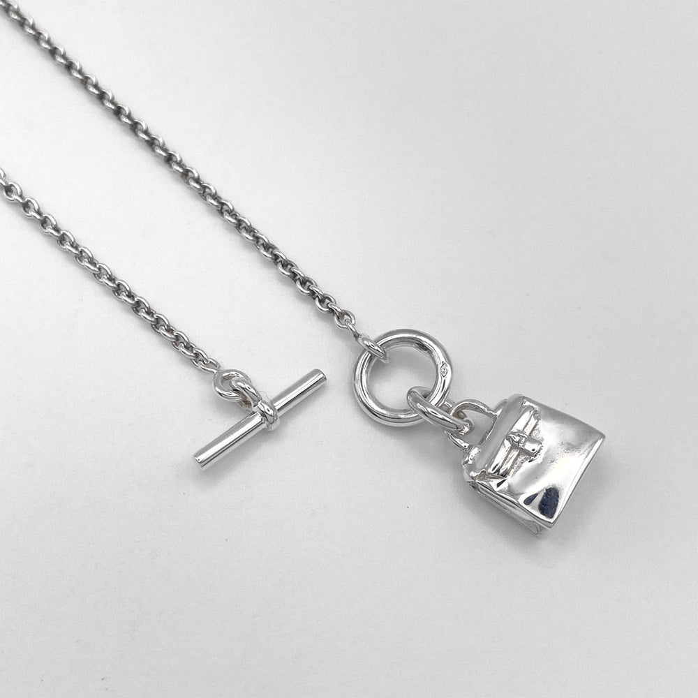 HERMES Amulette Kelly Charm Necklace Pendant Toggle SV925 Men's Women's — Like New