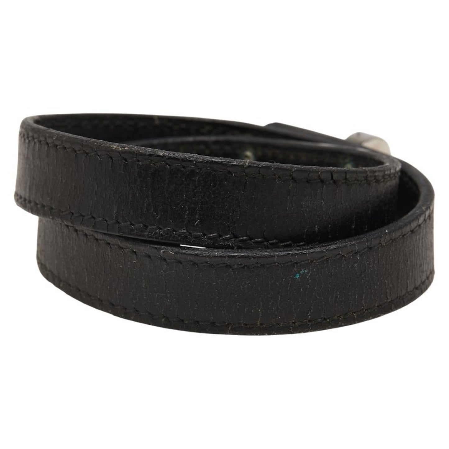 Hermes Hermès Kelly Double Tour Bracelet in Black and Silver Box Calf Leather for Women