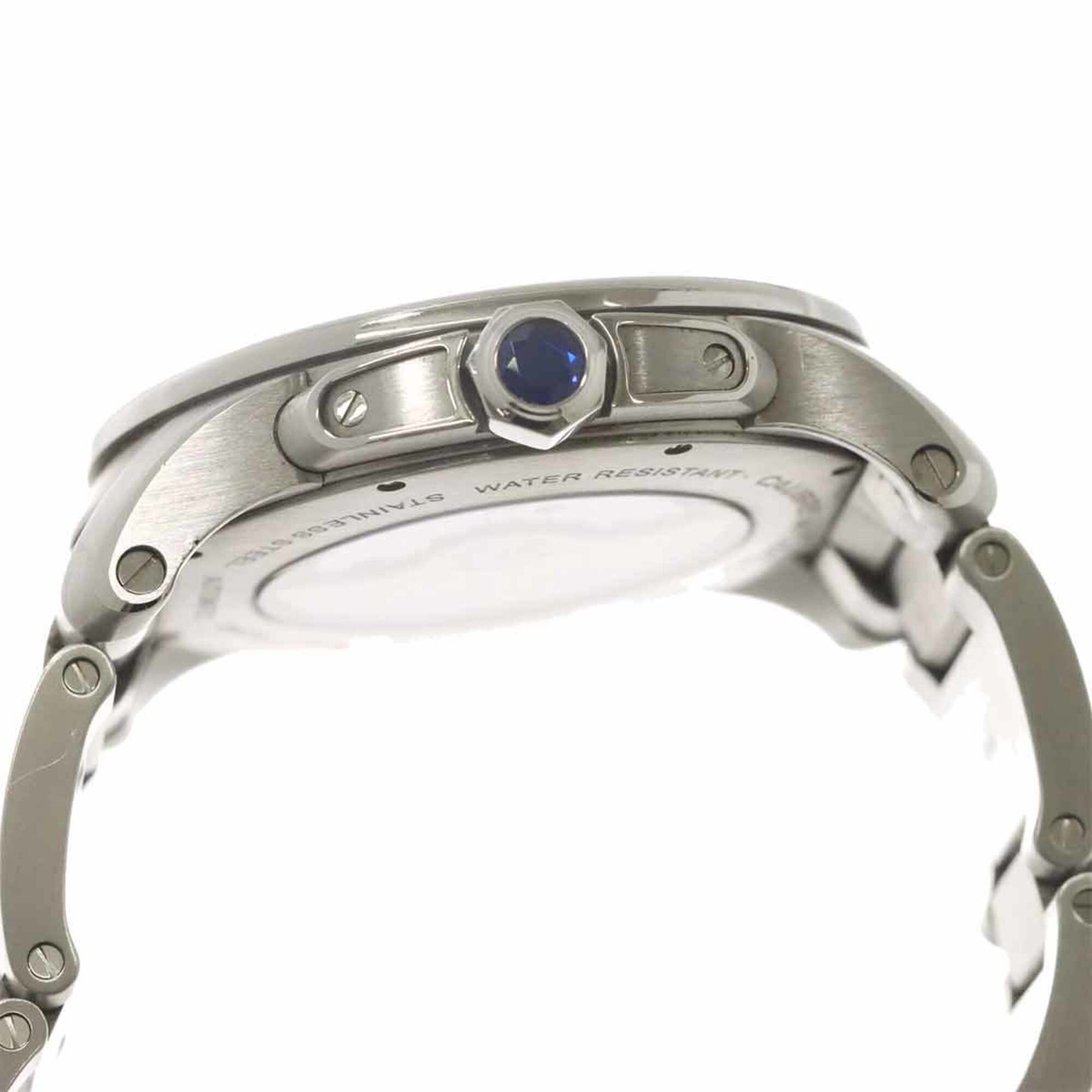 Cartier Calibre de W7100015 Men's Watch, Date, Silver, Small Seconds, Automatic Winding — Very Good