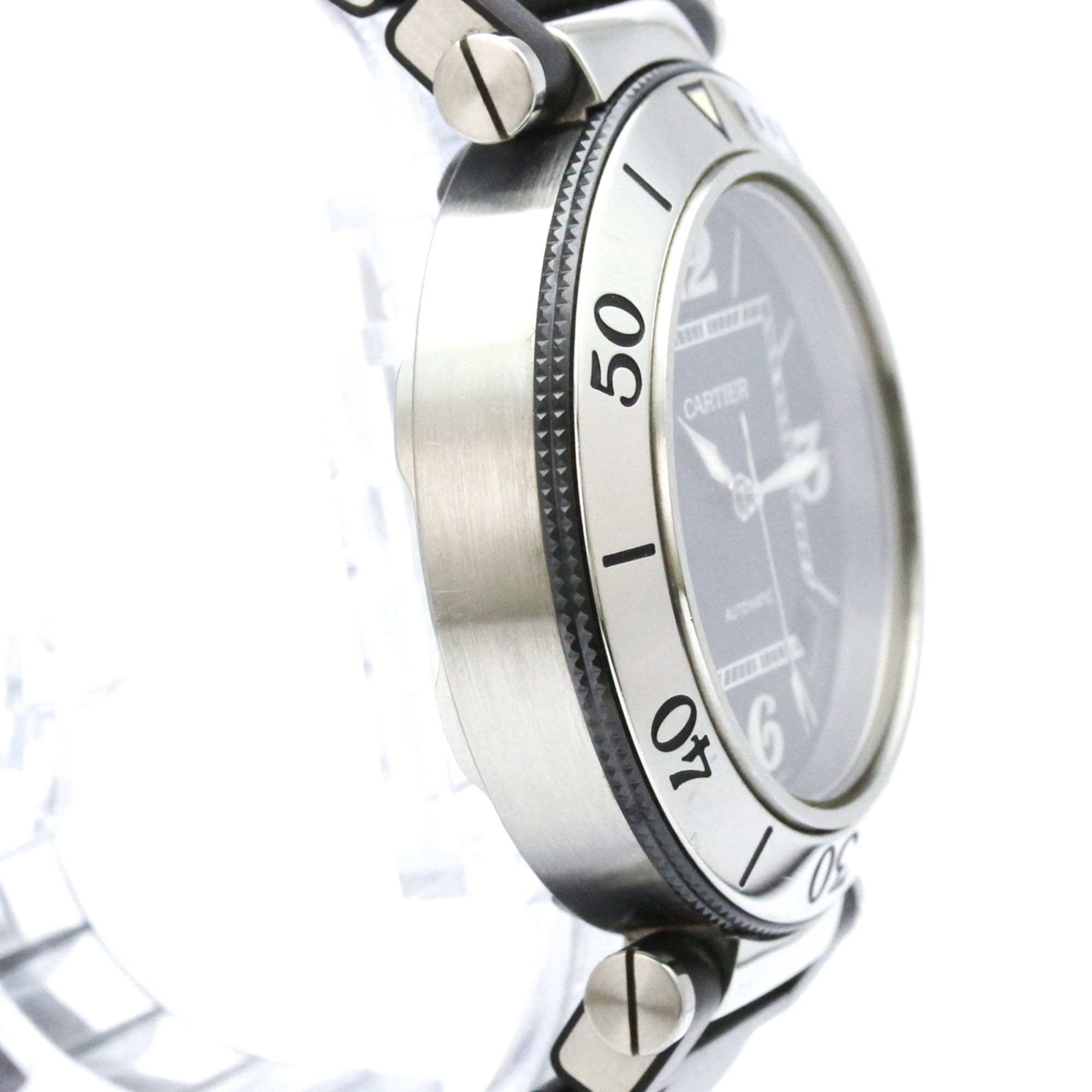 CARTIER Pasha Seatimer Steel Automatic Mens Watch W31077U2 Polished — Very Good