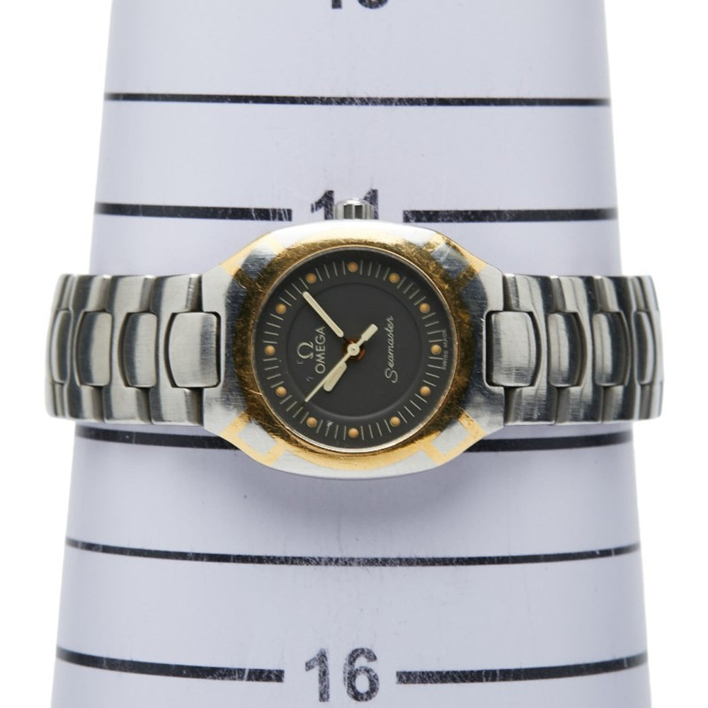 Omega Seamaster Polaris Quartz Watch, Gray Dial, Stainless Steel, Yellow Gold, Women's, OMEGA — Good