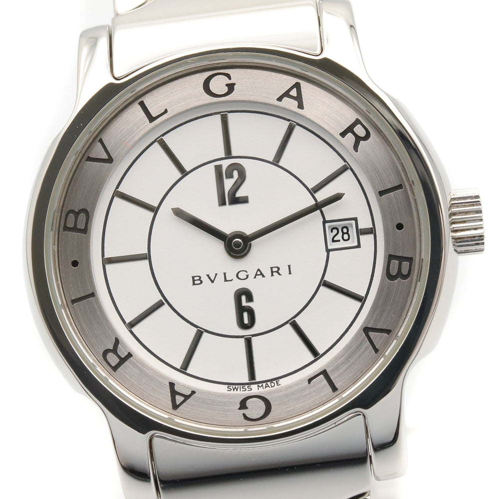 Bulgari BVLGARI Solo Tempo Watch, Stainless Steel, Women's, White (ST29S) — Very Good