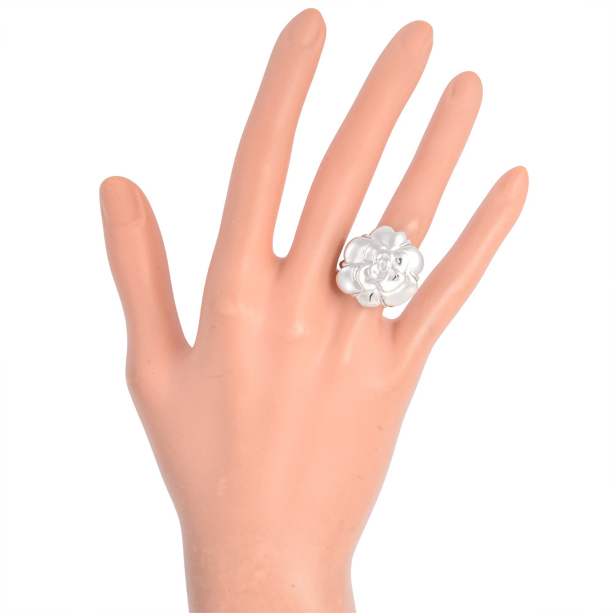 CHANEL Camellia Ring, 18K White Gold (18.4g) — Like New