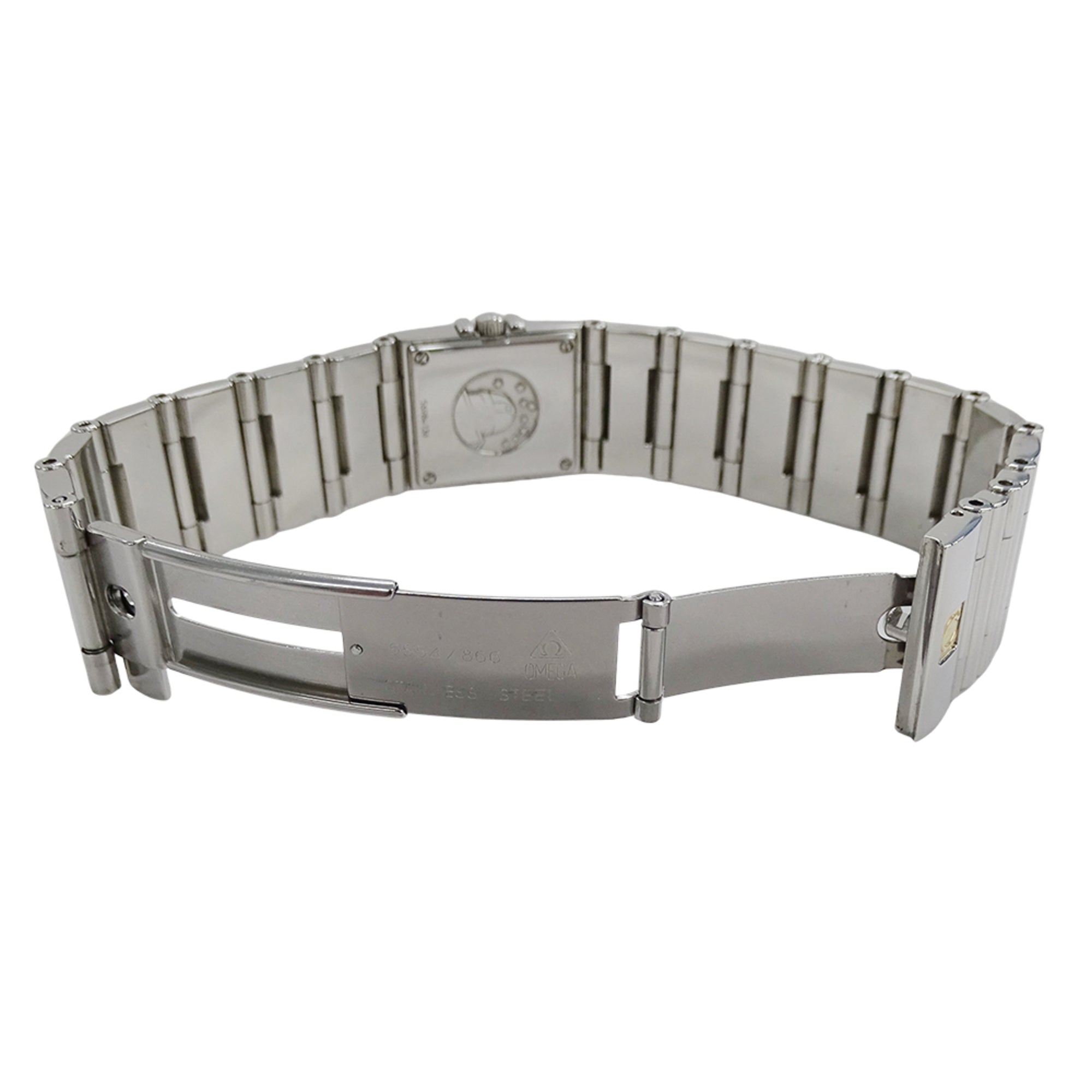 Omega Constellation Carre Quadra 1528.46 Women's Watch, Brand Name, Diamond, Quartz Movement, Stainless Steel (SS), Silver, Black, Square Frame — Good