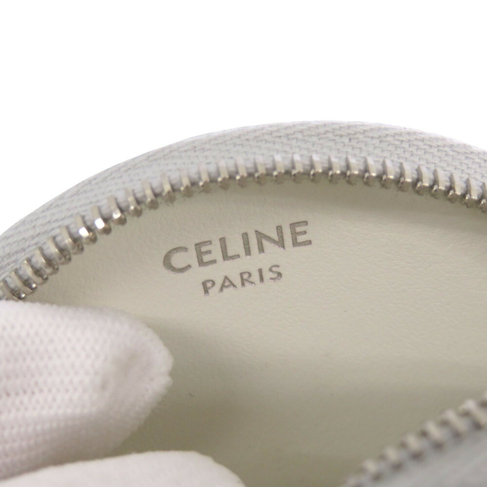 Celine Triomphe Leather Silver Coin Case 0117CELINE