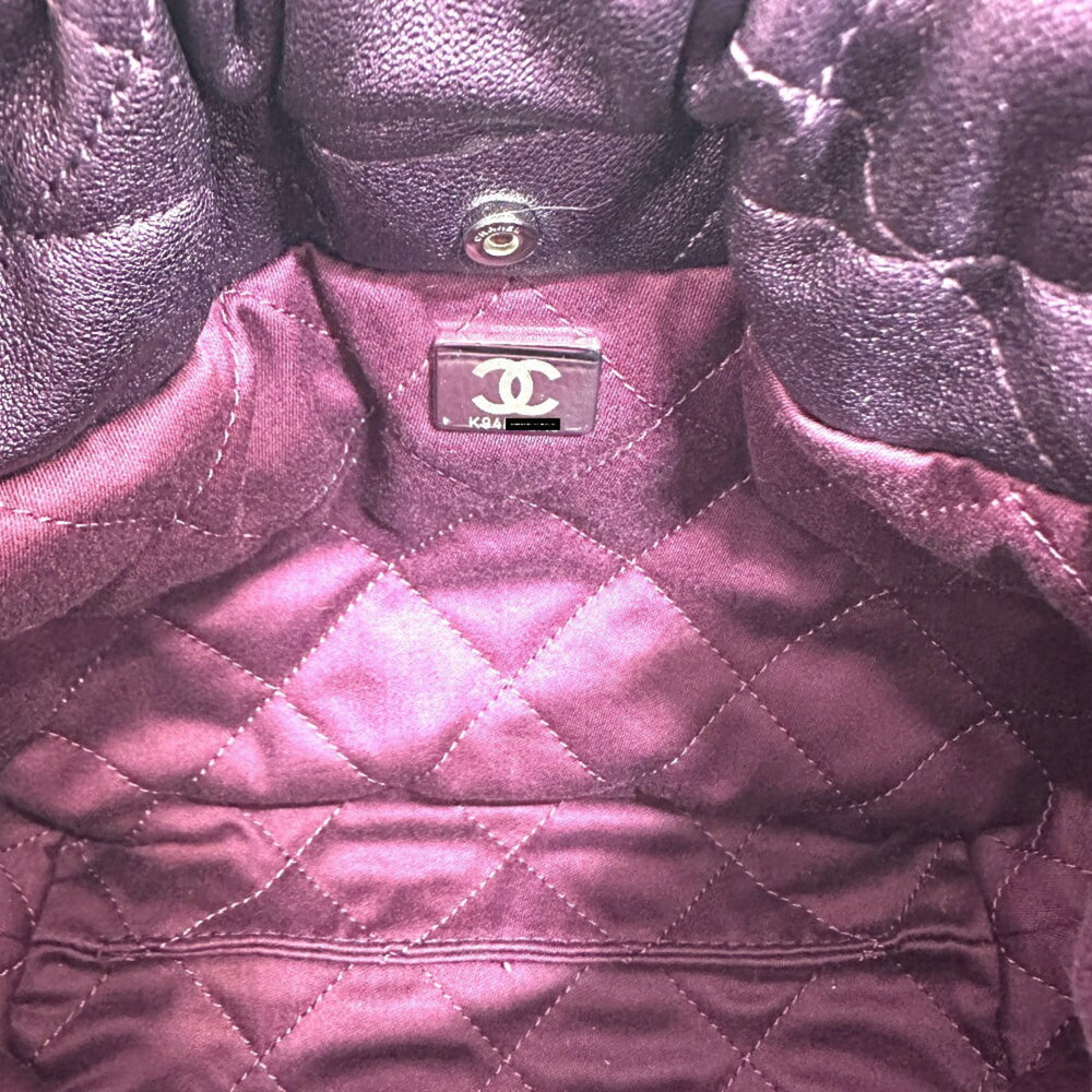 CHANEL AS3980 CHANEL22 Glitter All Purple Shoulder Bag Leather Women's — New - Store Return