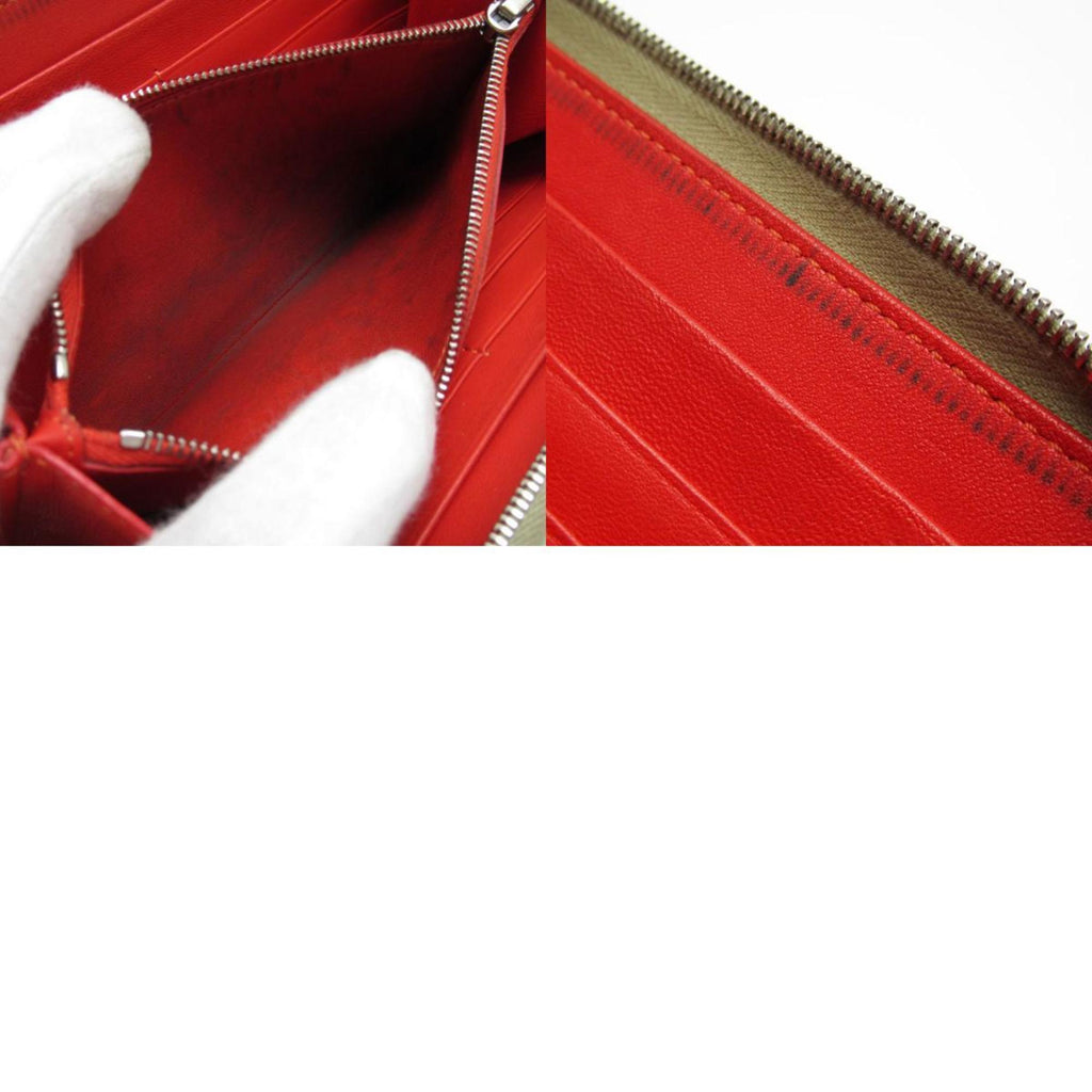 CELINE Round Long Wallet Leather Beige Women's T19357A