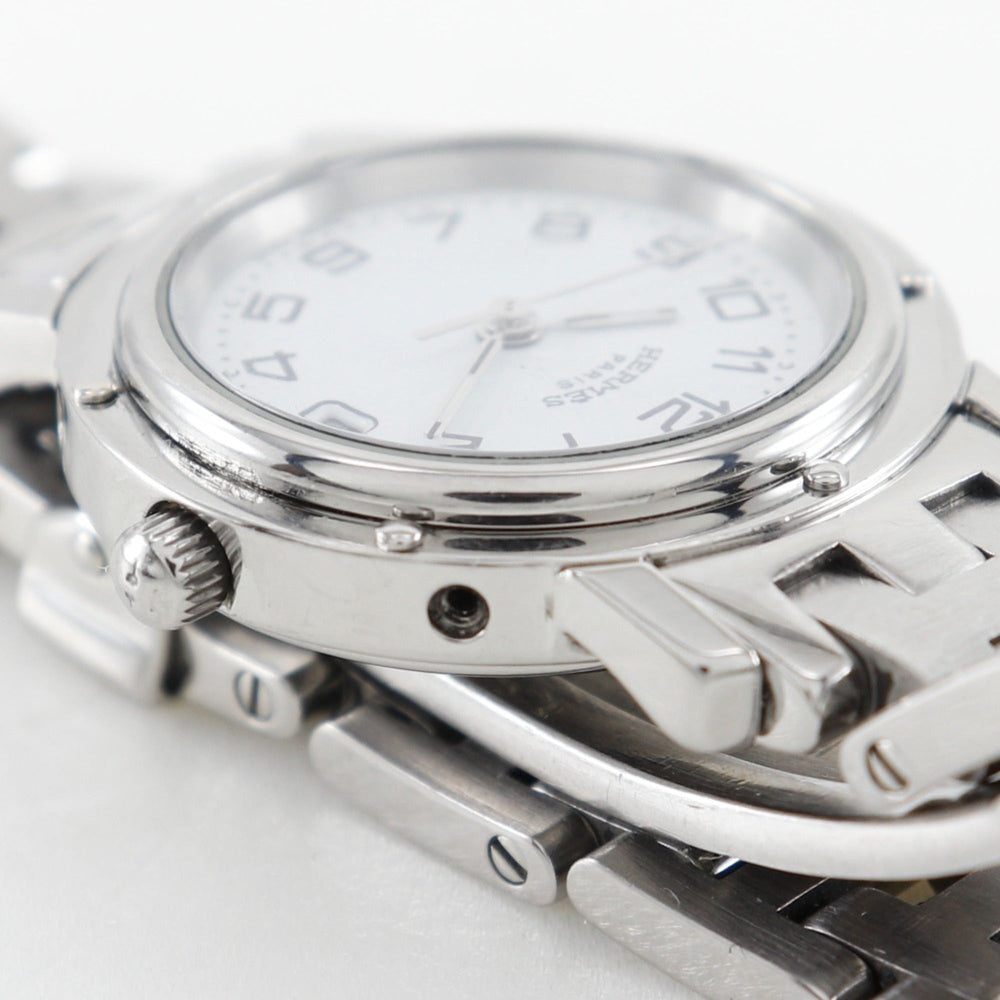 Hermes HERMES Clipper Watch CL4.210 Stainless Steel Quartz Analog Display White Dial Women's S212224805 — Good