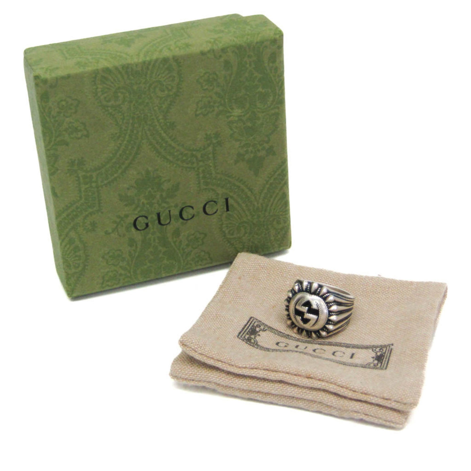 Gucci Interlocking G 728399 Silver Fashion Band Ring Silver — Like New