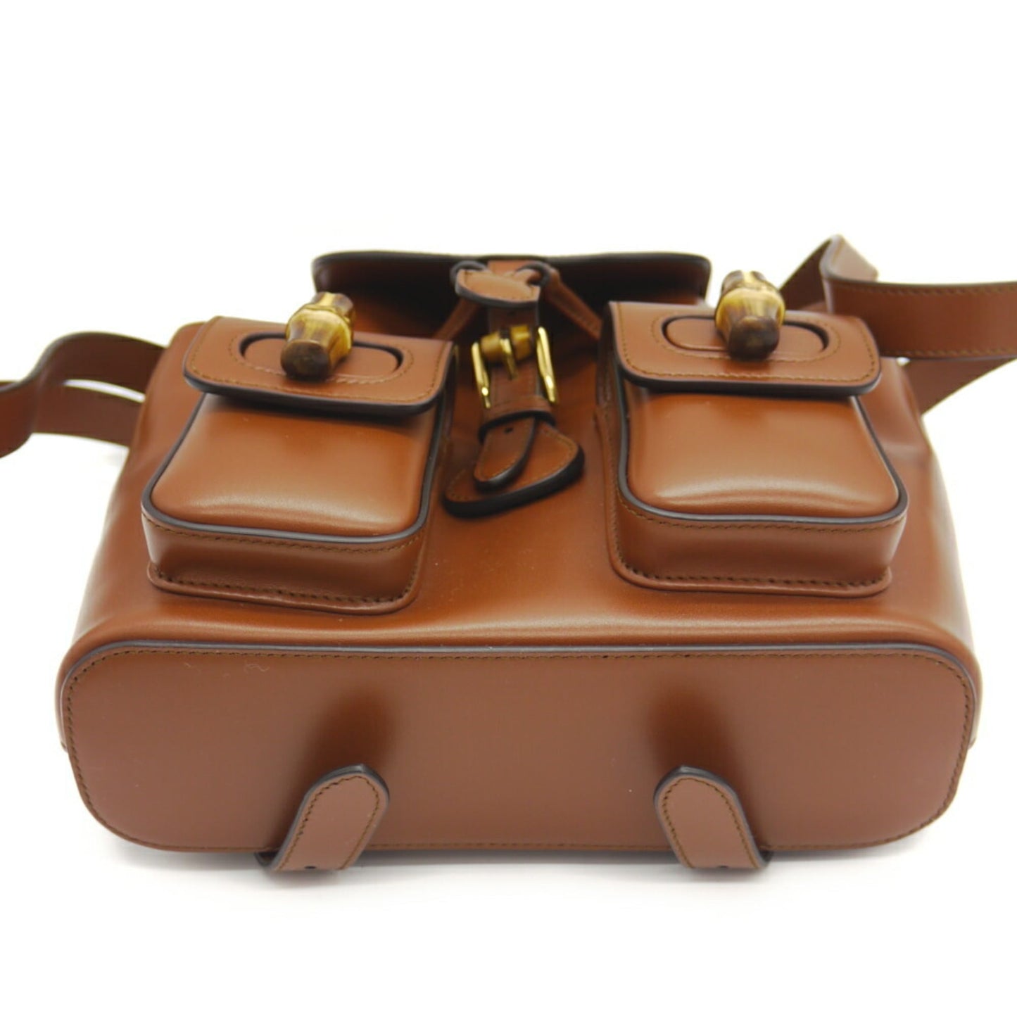 GUCCI Bamboo Backpack Brown Leather Rucksack 7102101 213317