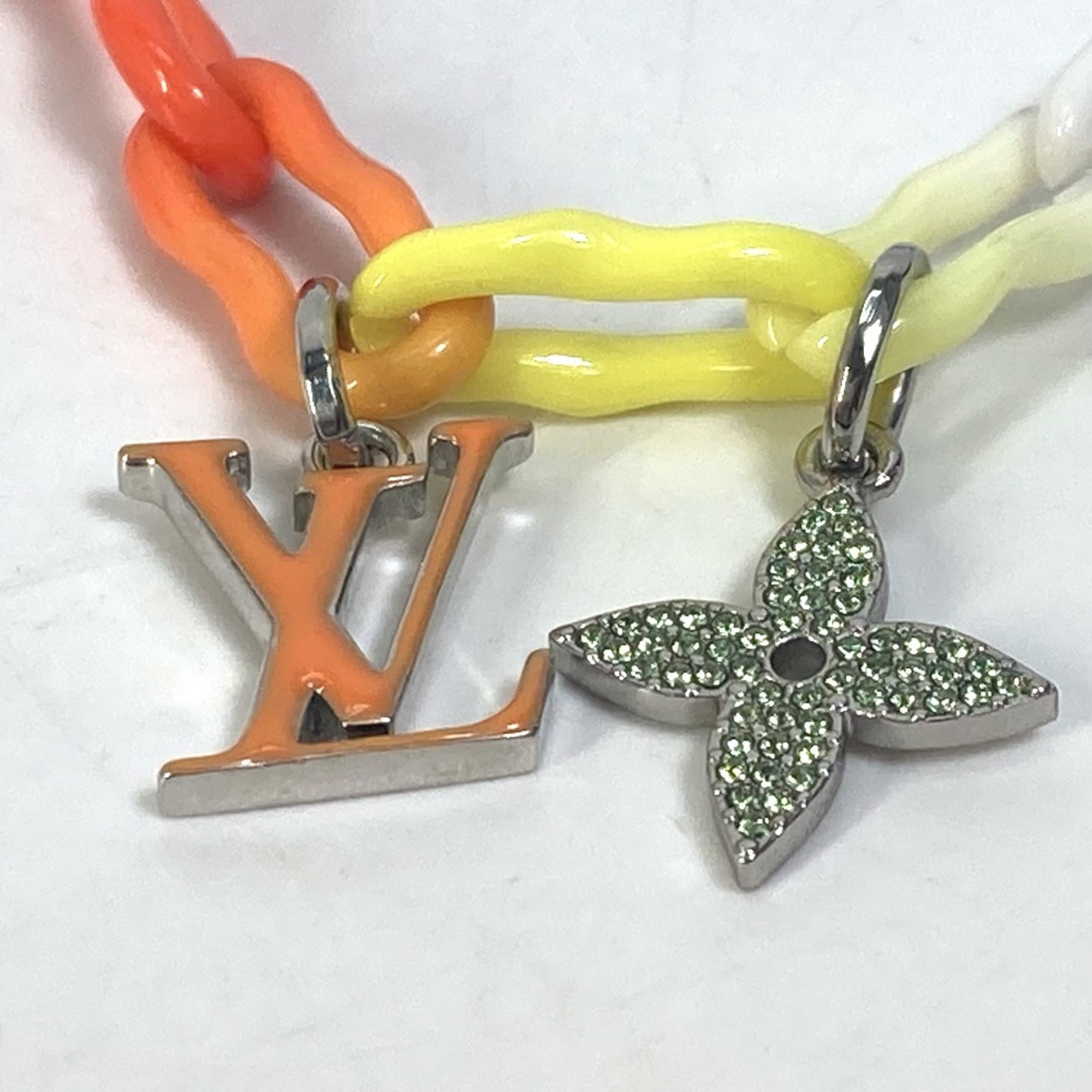 LOUIS VUITTON M00277 Watercolor Rainbow Charm Bracelet, Metal, Men's, Multicolor — Like New