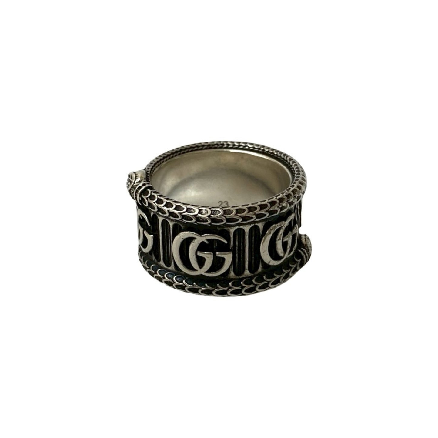GUCCI Double G Snake Ring, 925 Sterling Silver, Men's Accessory, 52301