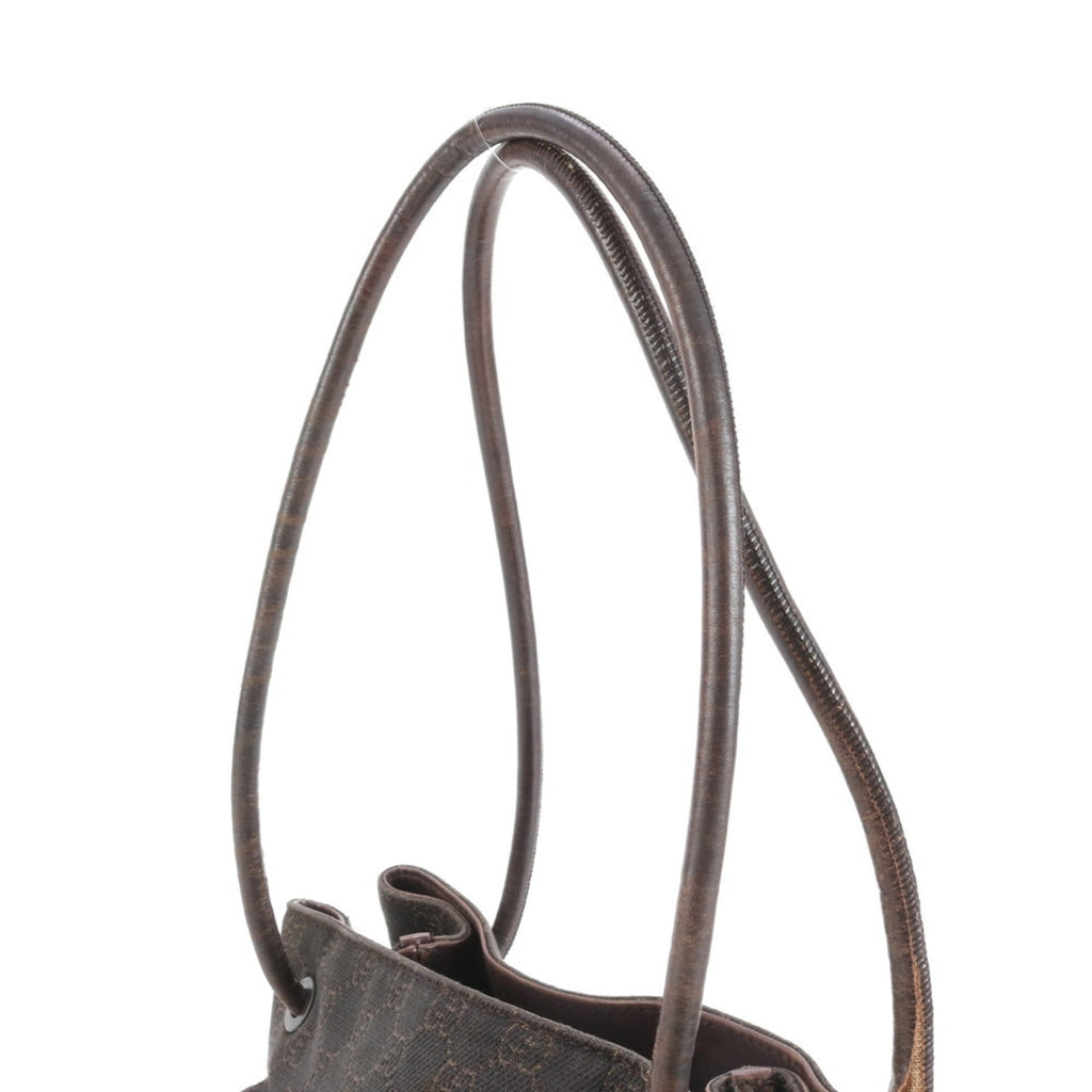 Gucci GG Canvas 101341 Leather Tote Bag Shoulder Handbag Brown Women's