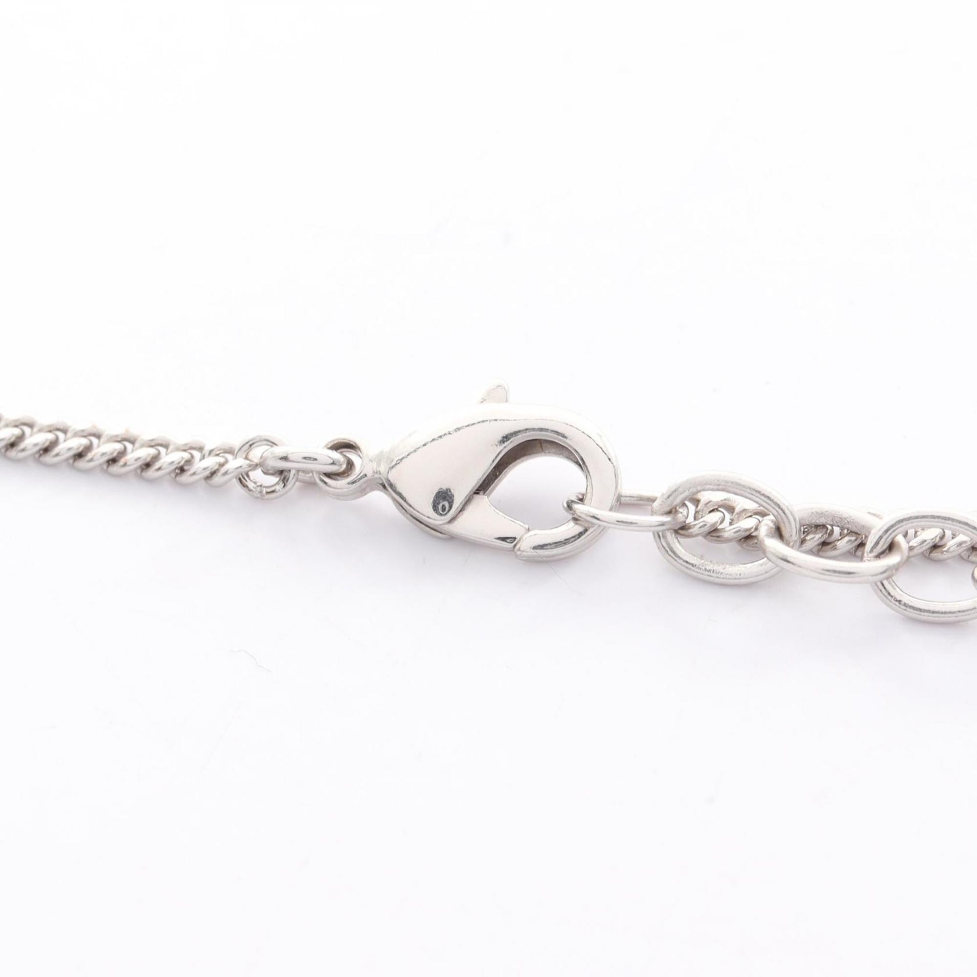 Christian Dior Dior Cannage Necklace, Stainless Steel, Silver, for Women