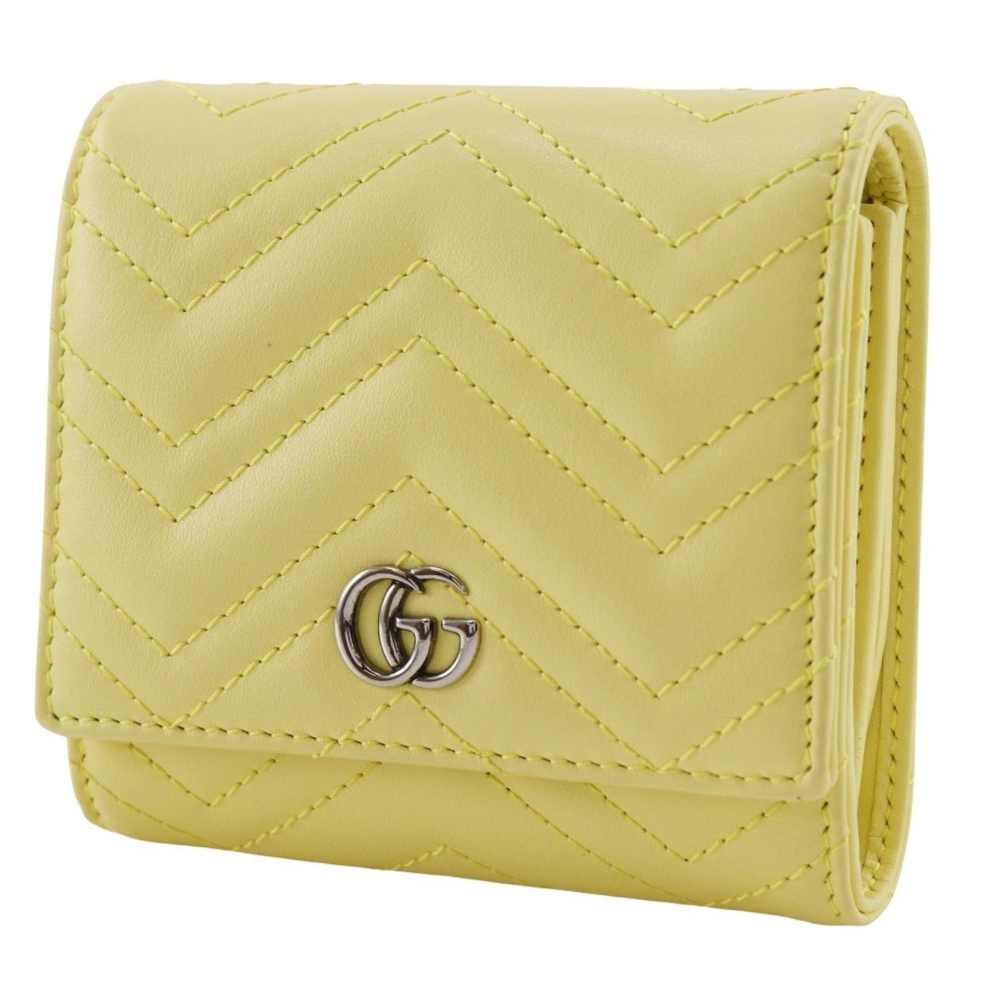Gucci GG Marmont Wallet, Bi-fold Wallet 598629, Leather, Made in Italy, Snap Button, Women's