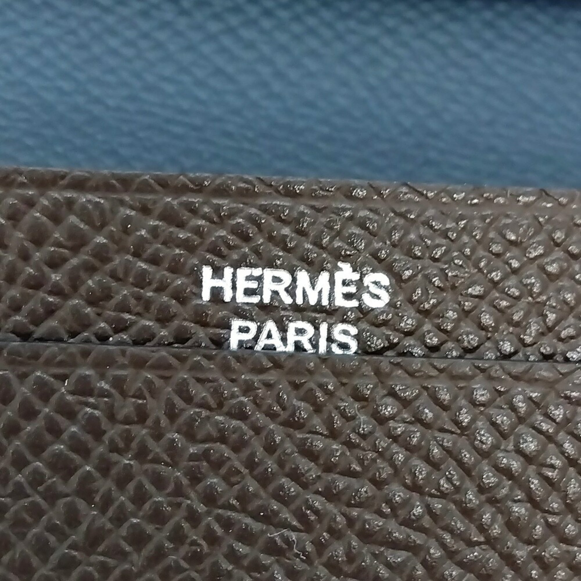 Hermes Hermès MC2 Fleming Wallet, Epsom Leather, D Stamp, Purple, Men's