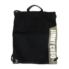 JIMMY CHOO MARLON Backpack/Daypack - Nylon canvas x leather black backpack tote bag R2405093007018 — Like New