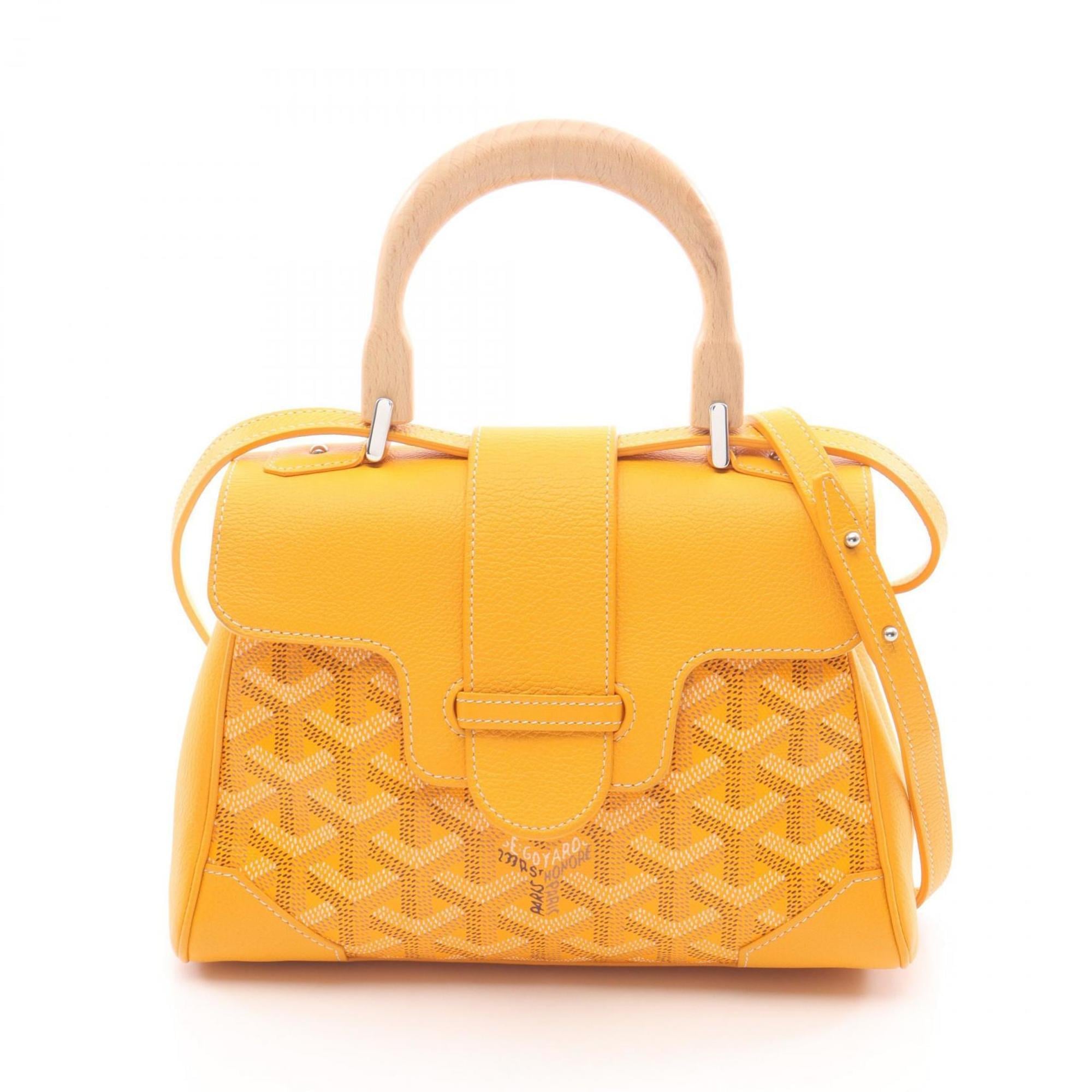 Goyard Saigon Mini Handbag, Coated Canvas and Leather, Women's, Yellow Multicolor, SAIGONMINTY08CL08P