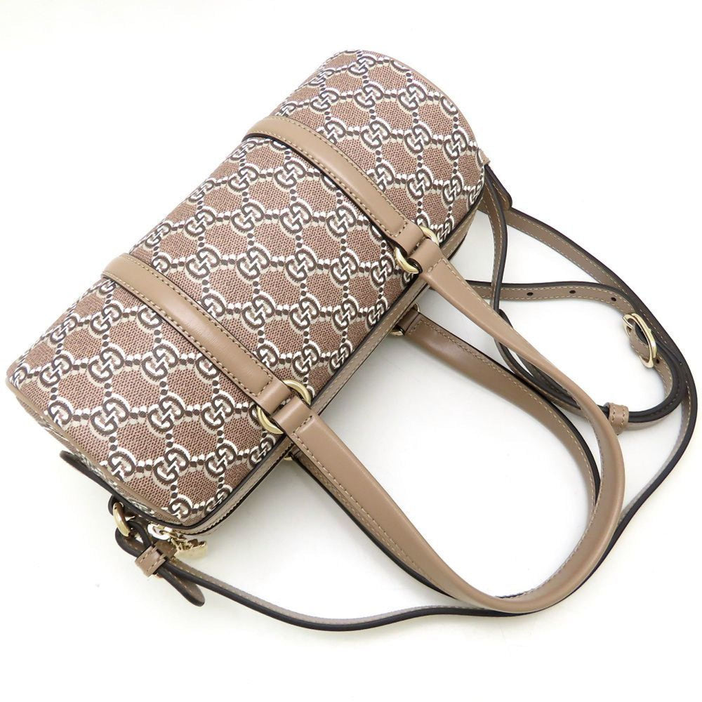 GUCCI 796230 Shoulder Bag GG Shadow 2Way Canvas x Leather Toile Taupe 352524 — Like New