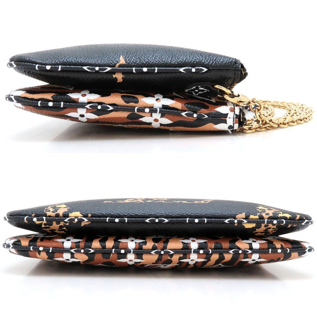 LOUIS VUITTON Monogram Jungle Pochette Double Zip M67874 Shoulder Bag in Noir Brown, Women's, 352766