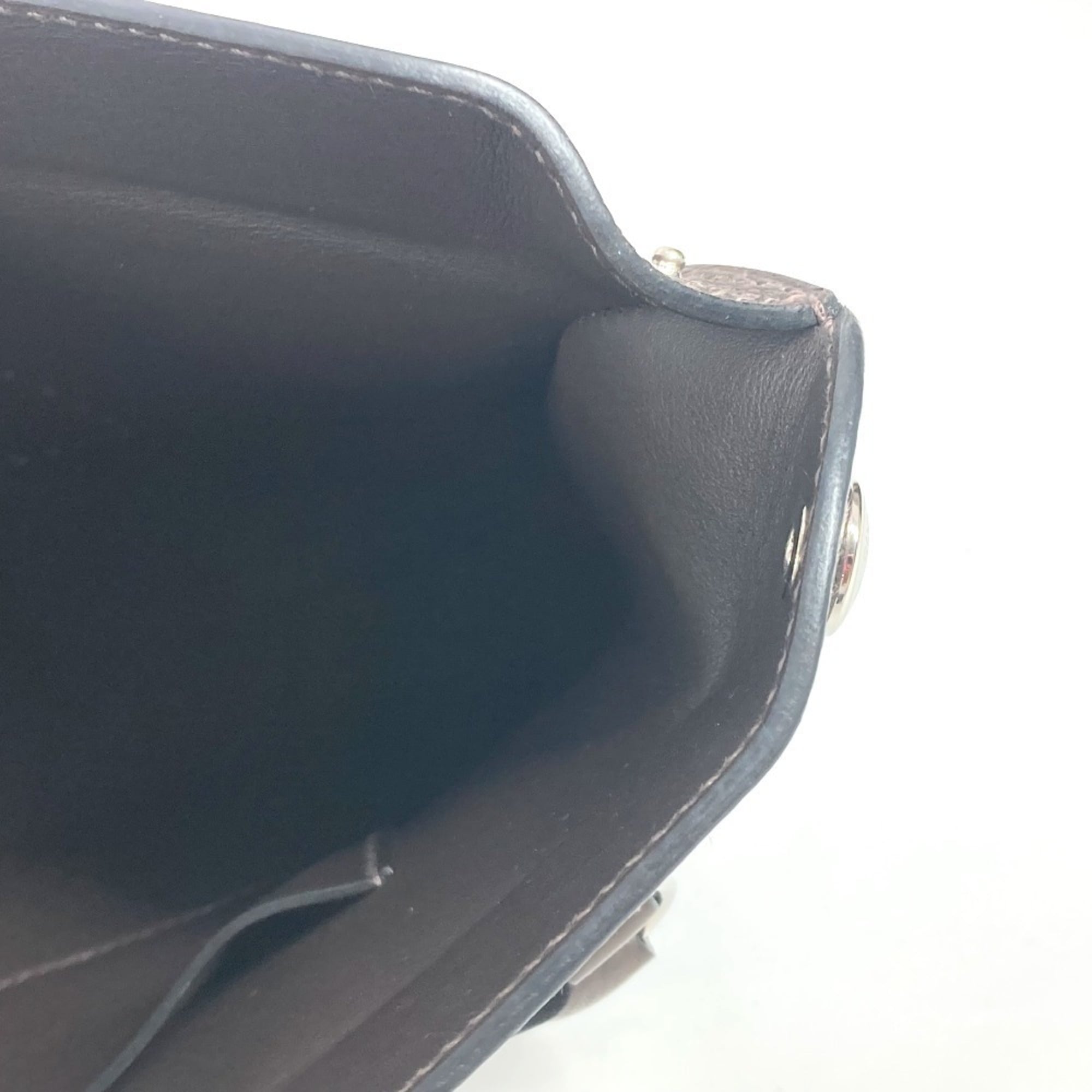 HERMES Hermes H logo punching Vid Poche crossbody bag pochette diagonal shoulder Togo men women dark brown — Like New