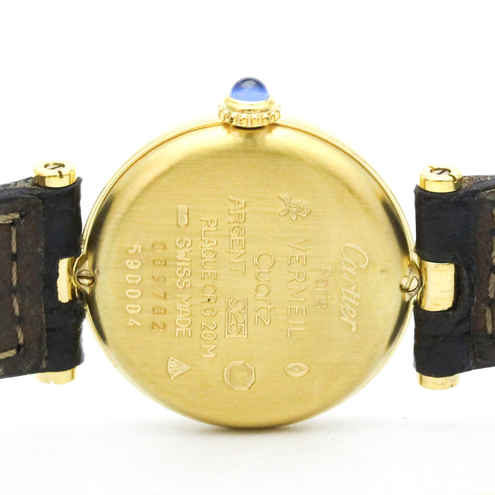 CARTIER Must Vendome Vermeil Gold Plated Quartz Ladies Watch 590004 — Good