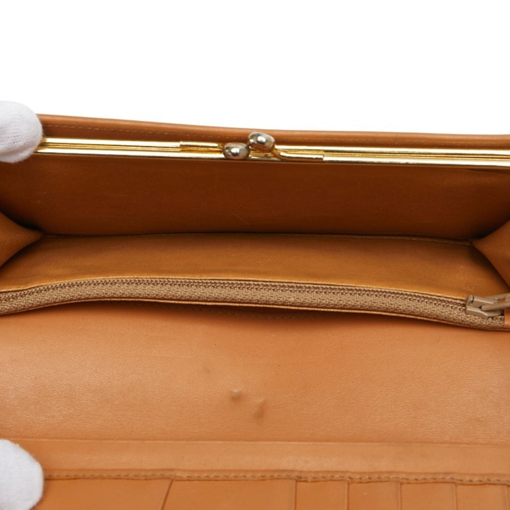 Celine Macadam Long Wallet Brown Leather Women's CELINE