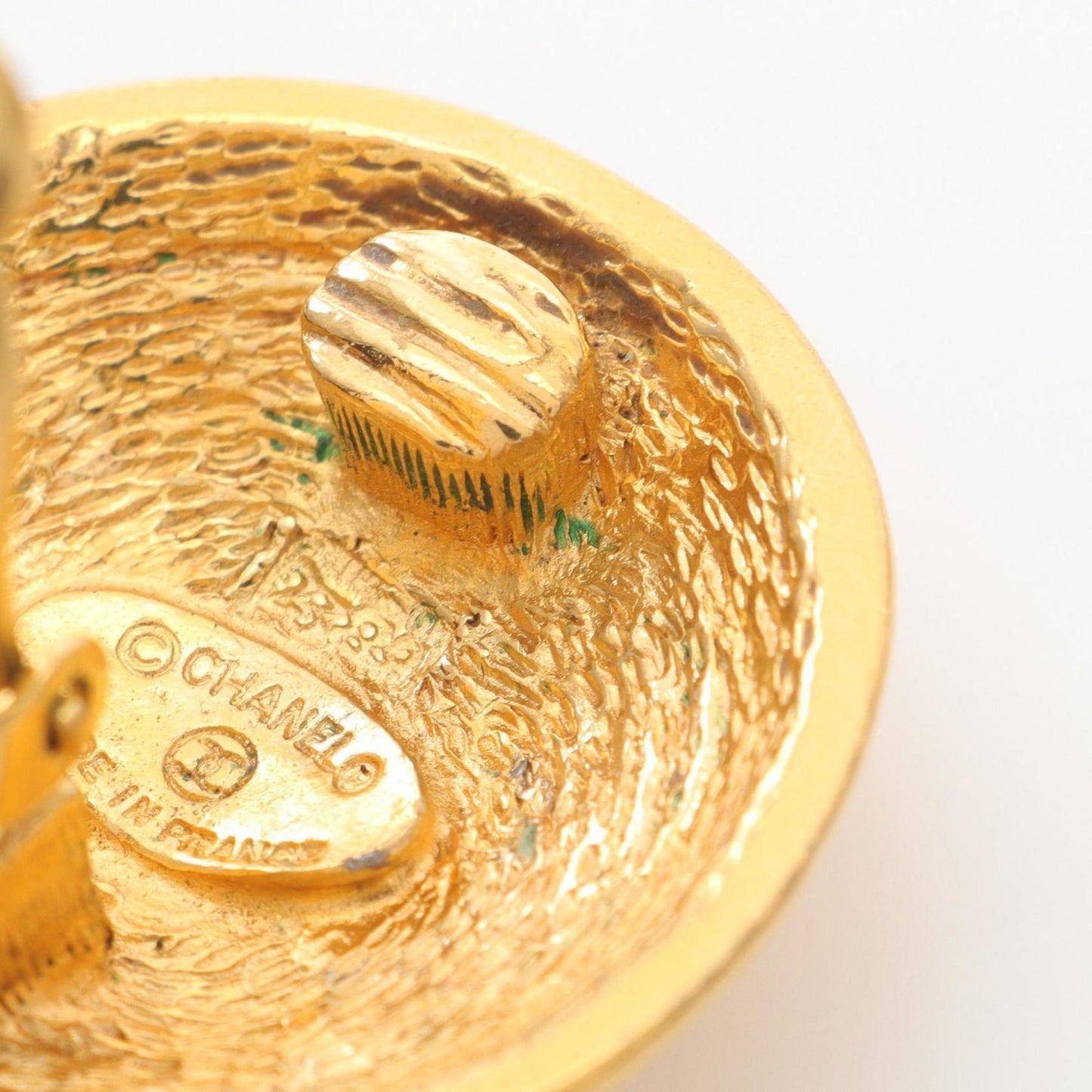 CHANEL Coco Mark Earrings, Gold Plated, Women's