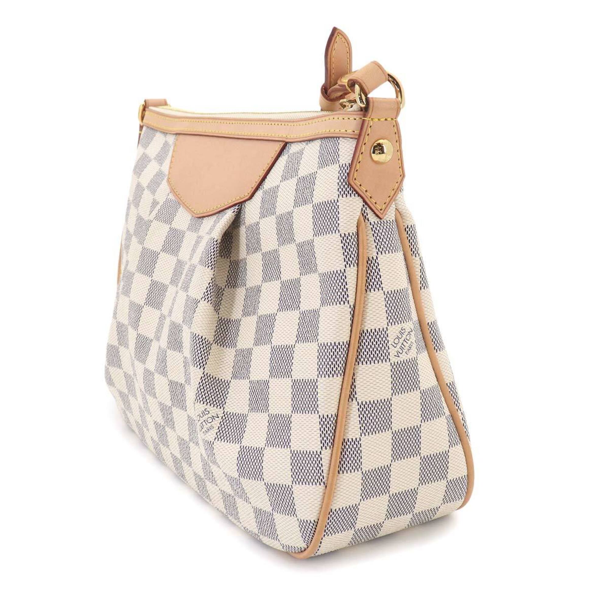 Louis Vuitton Siracusa PM Damier Azur Shoulder Handbag N41113 Gold Hardware — Like New