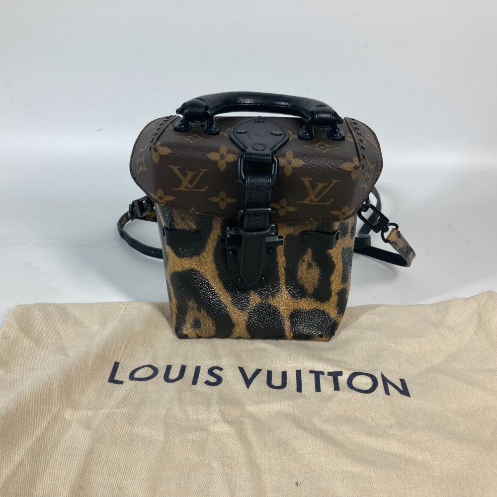 LOUIS VUITTON M43001 Monogram Reverse Leopard Camera Box Bag Shoulder Vanity Canvas Women's Brown G-241010-29 — Like New