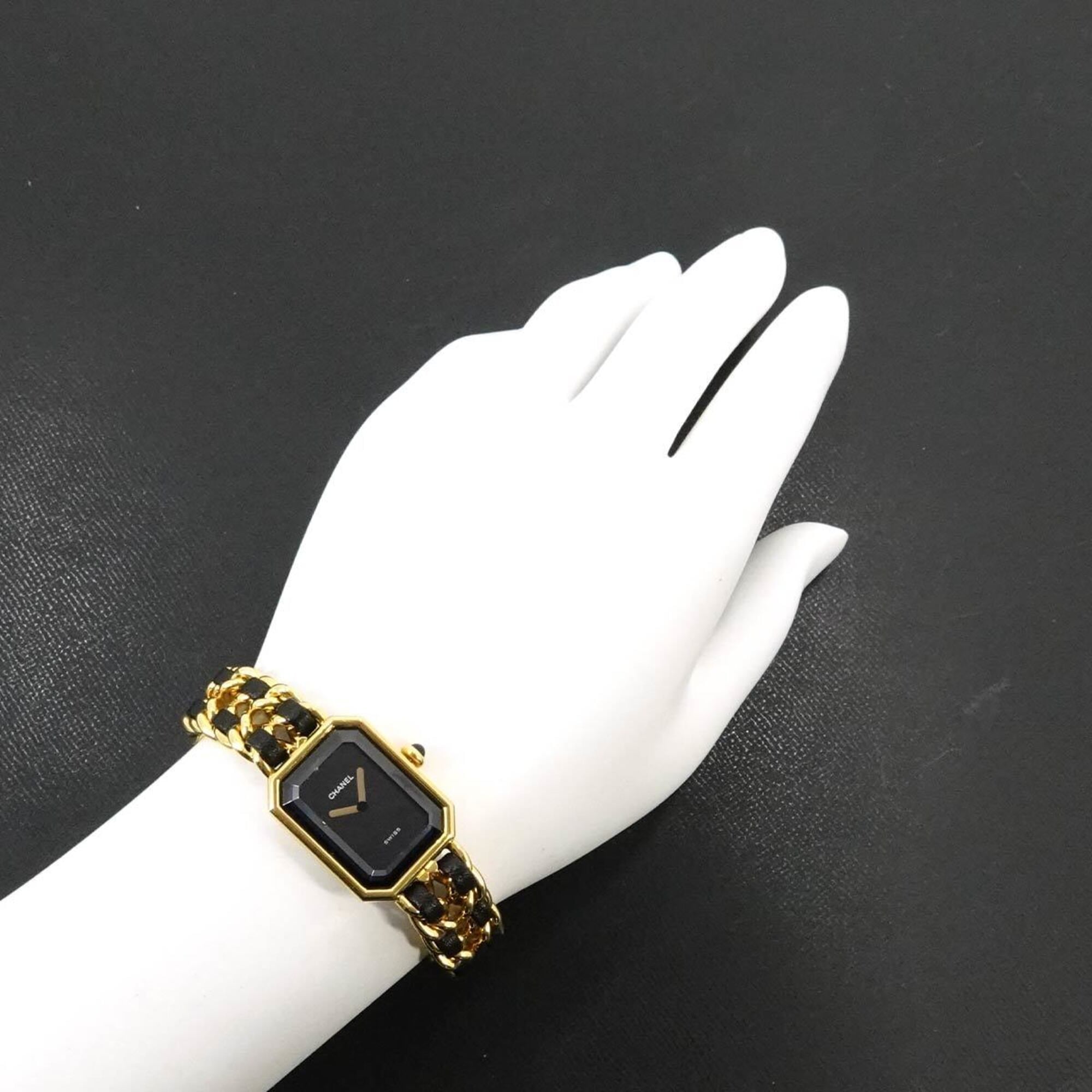 Chanel Premiere Large Size H0001 Women's Watch Black Gold Quartz — Very Good