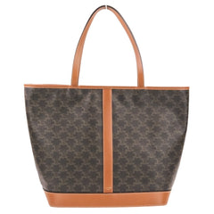 CELINE Celine Medium Cabas Triomphe Canvas Leather Tote Bag Shoulder Brown Black Women's — Like New