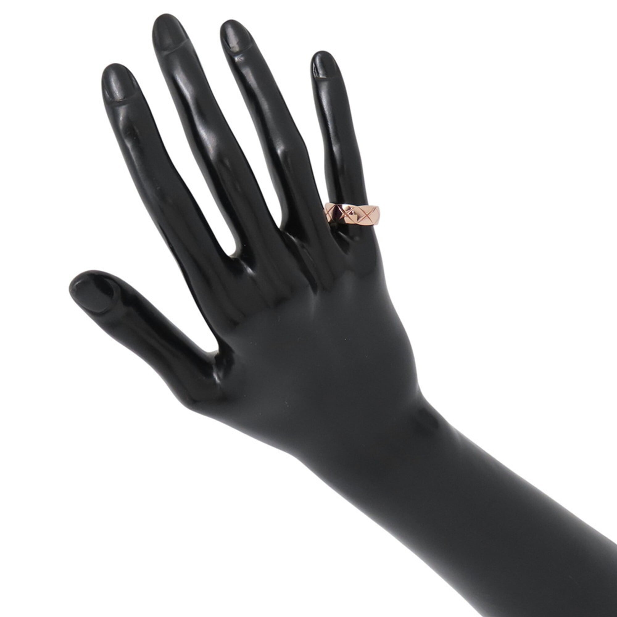 Chanel Coco Crush Medium Ring, 18K Pink Gold, Ring Size 47, J10817. (CHANEL ring) — Like New