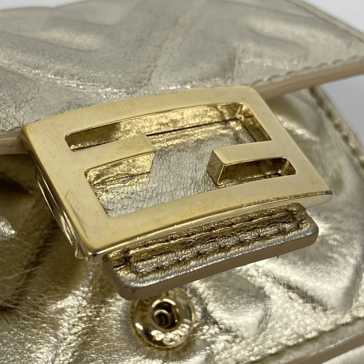 Fendi Tri-fold Wallet Leather Gold Women's