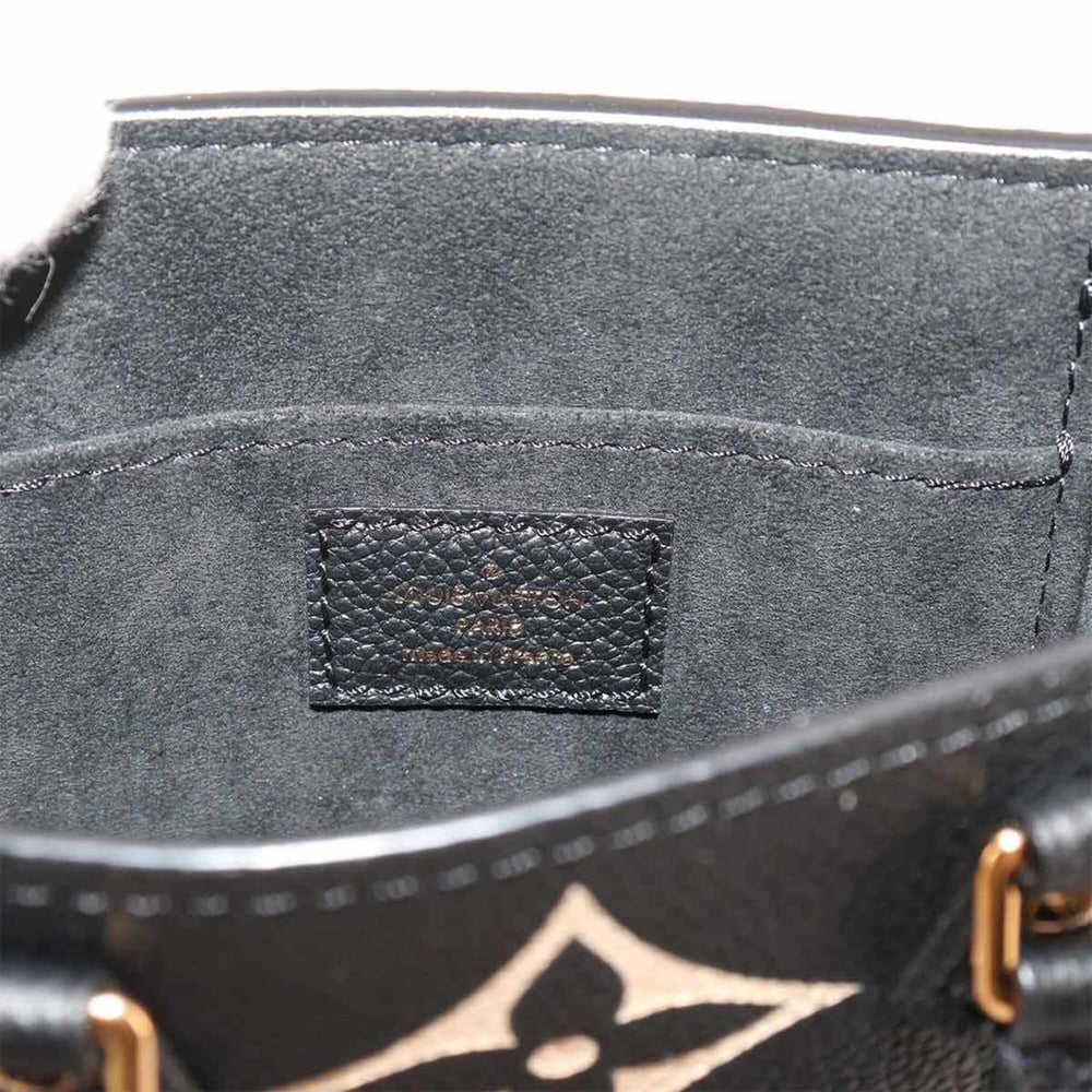 Louis Vuitton Petite Sac Plat, bicolor, Monogram Empreinte, 2-way handbag/shoulder bag, leather, black/beige, M81416, RFID — Like New