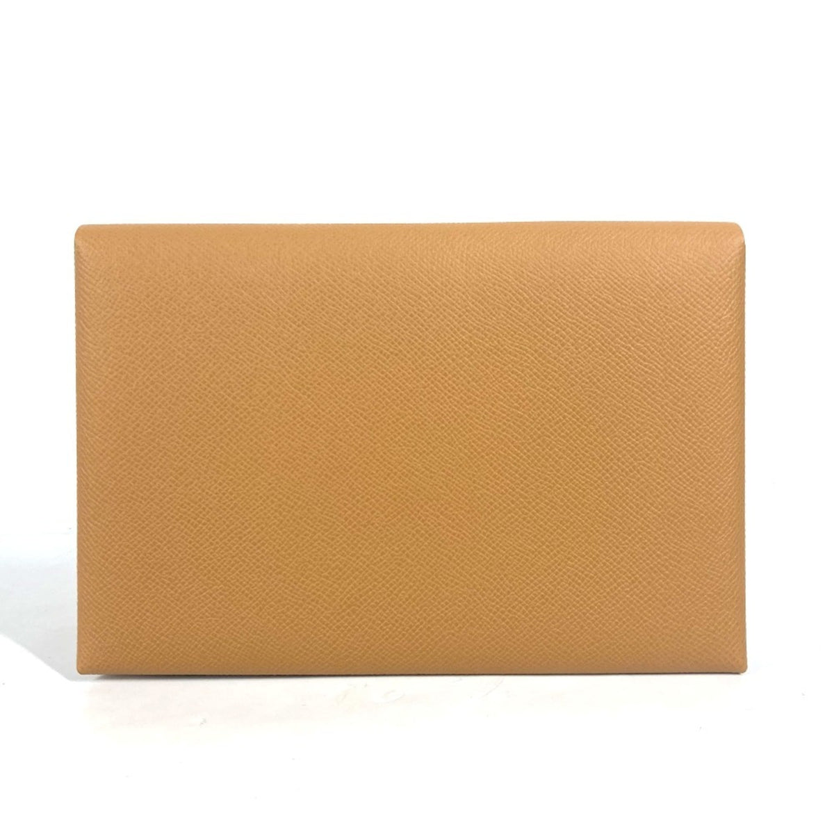 HERMES Calvi GM Flat Pouch with Pouch, Bifold Clutch Bag, Epsom Leather, Unisex, Brown and Pink, Like New — Like New