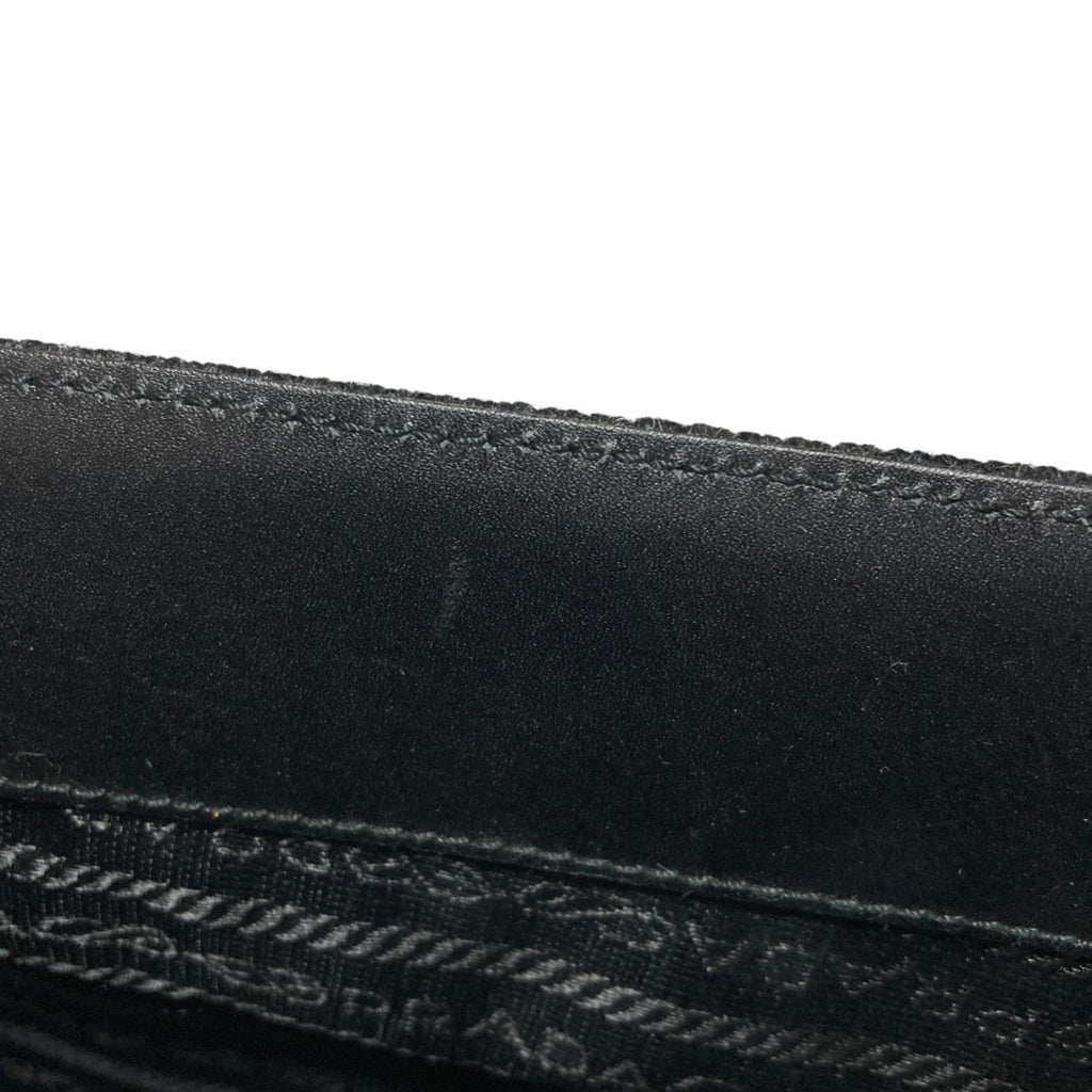 PRADA Prada Wool Knit Leather Tote Bag B9444 Black Women's