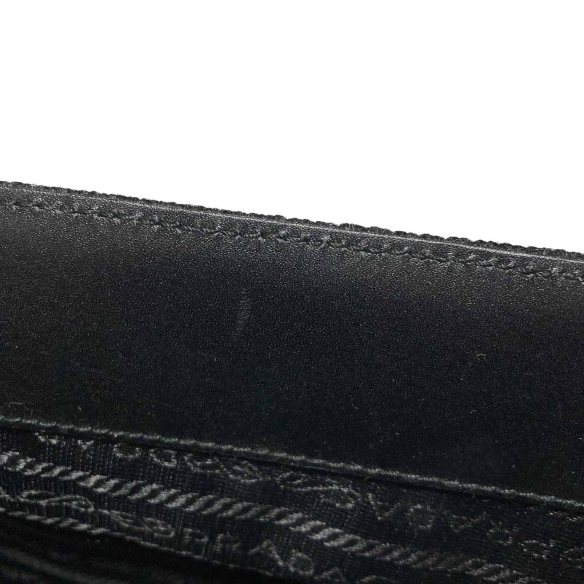 PRADA Prada Wool Knit Leather Tote Bag B9444 Black Women's