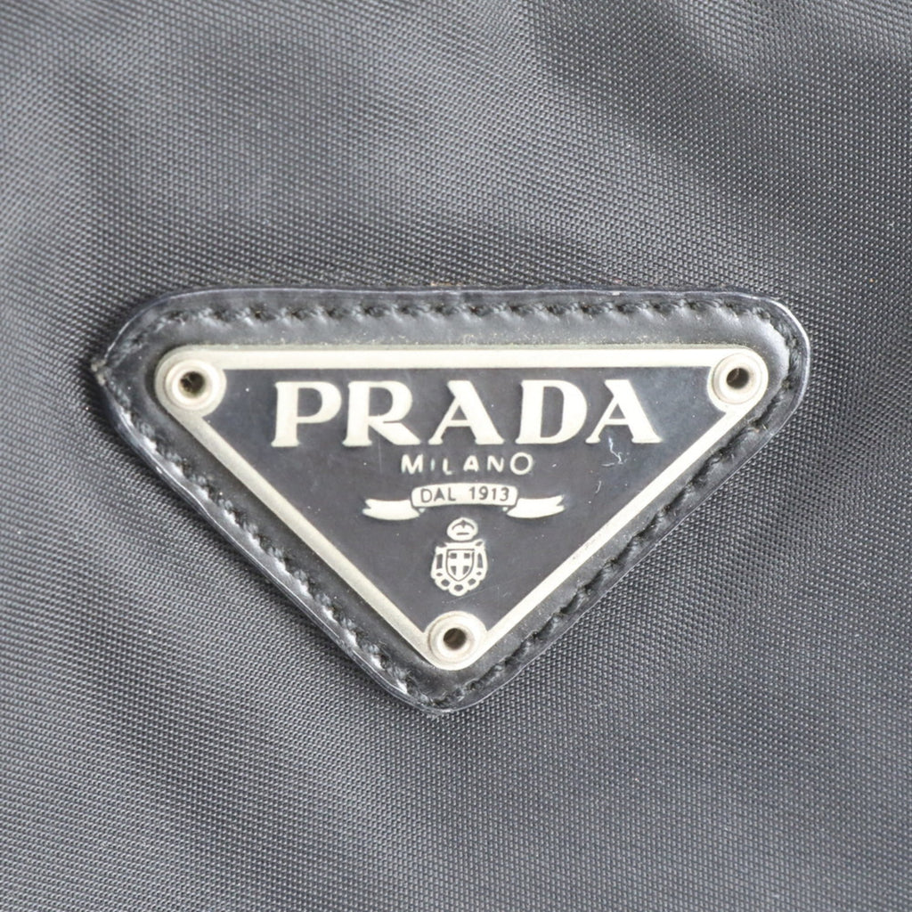 Prada Tessuto Nylon Triangle Logo Tote Bag in Black for Men