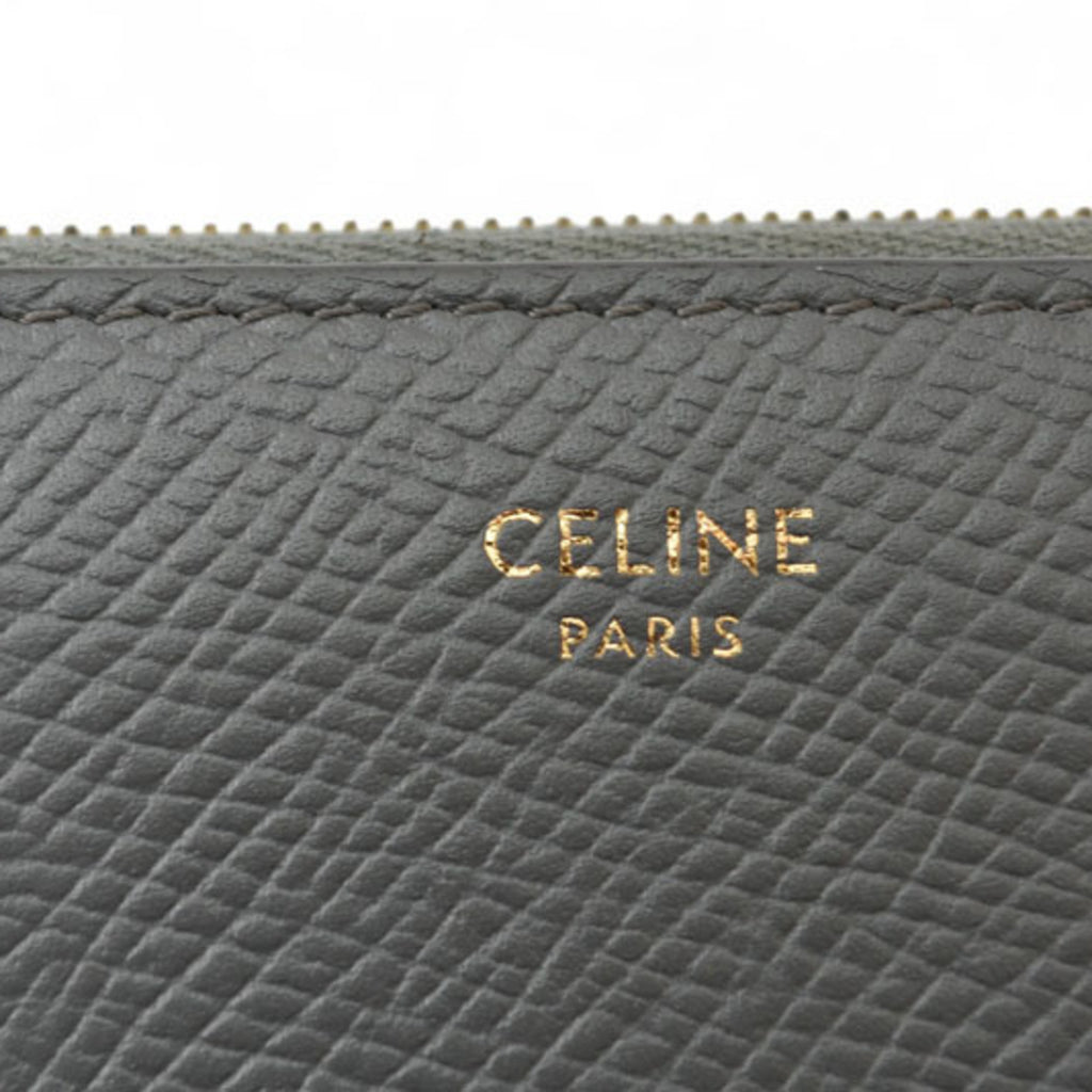 CELINE Wallet Long Large Zip Calfskin Grey 10B553EL.09