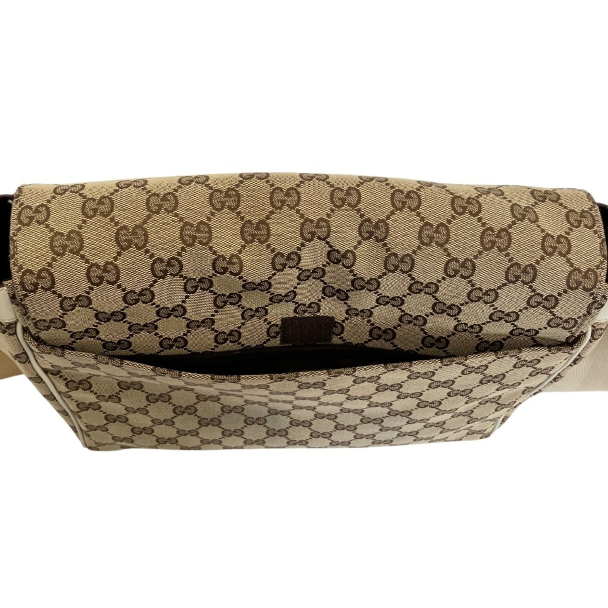 GUCCI GG Canvas Messenger Bag Shoulder 146236 Beige Men's Women's — Like New