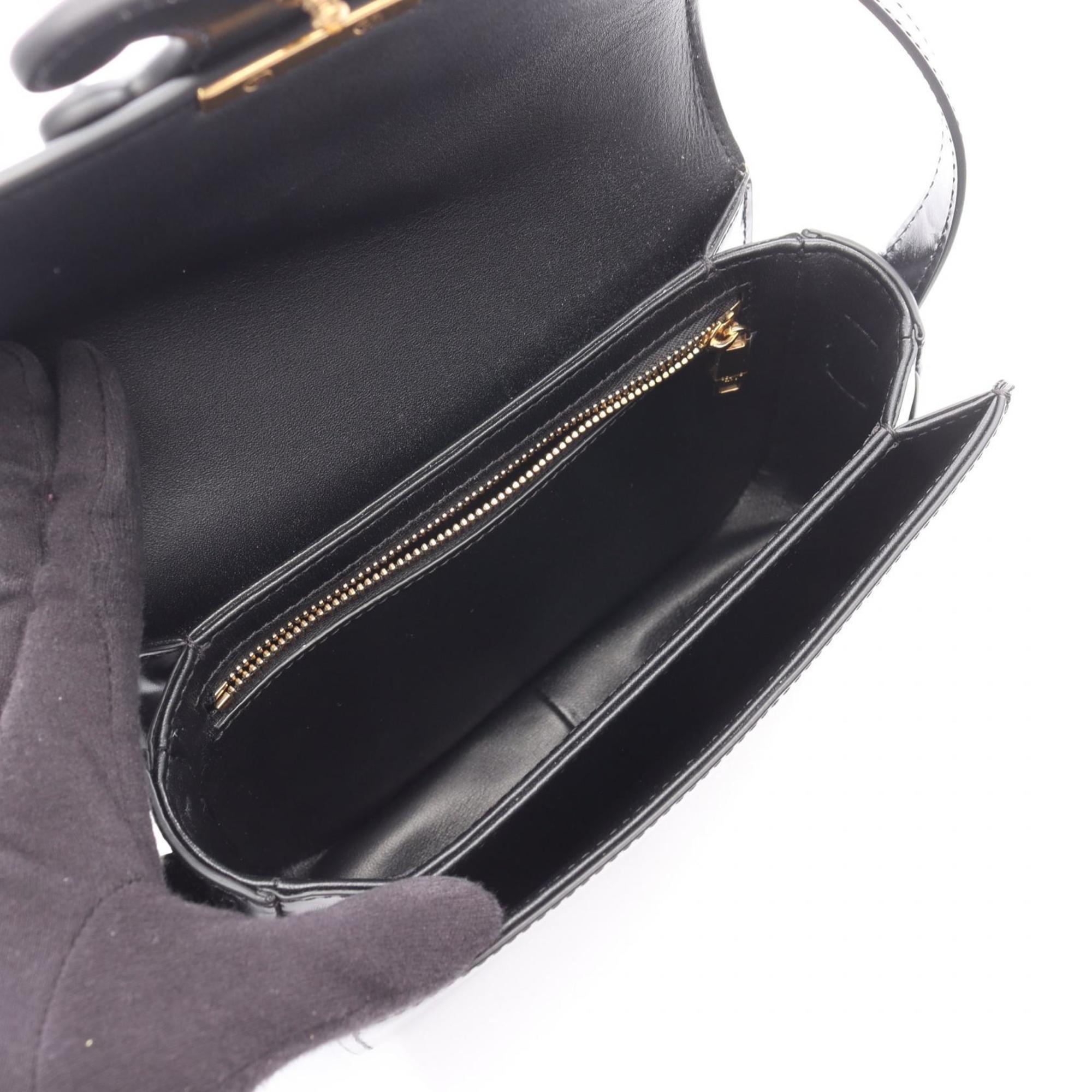 Celine Teen Triomphe Shoulder Bag, Leather, Women's, Black, 199233BF4