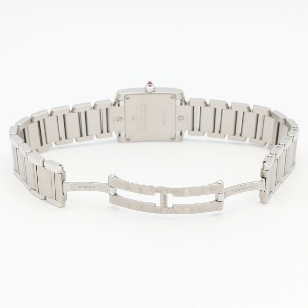 Cartier Tank Française SM Watch, Stainless Steel, Ladies, Pink/Pink Shell, W51028Q3 — Very Good