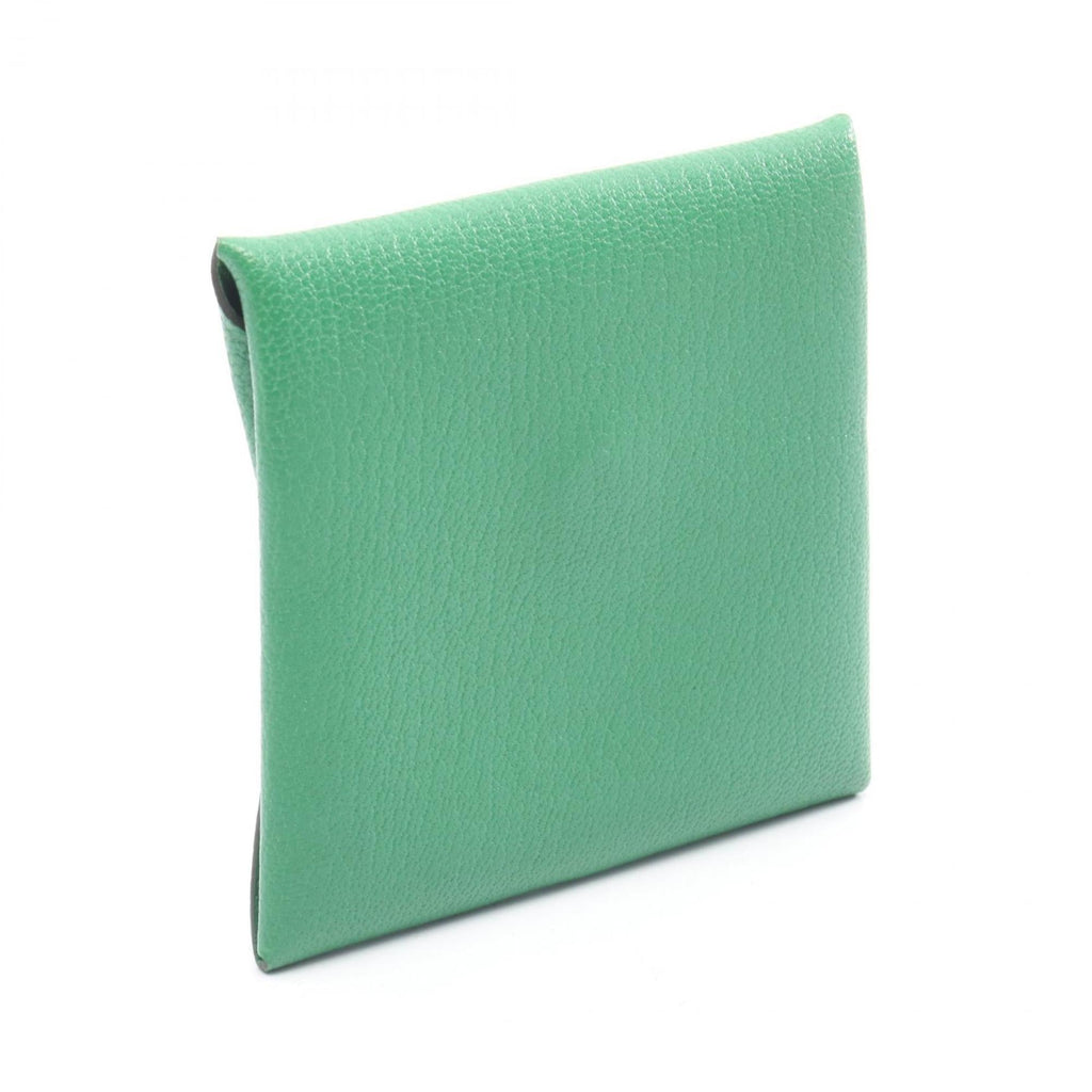 Hermes Hermès Bastia Bamboo Wallet with Coin Purse, Chevre, Women's, Green